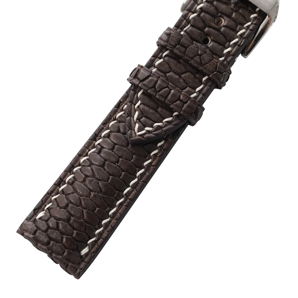 Chocolate Brown Beaver Tail Leather Watch Strap - Handmade