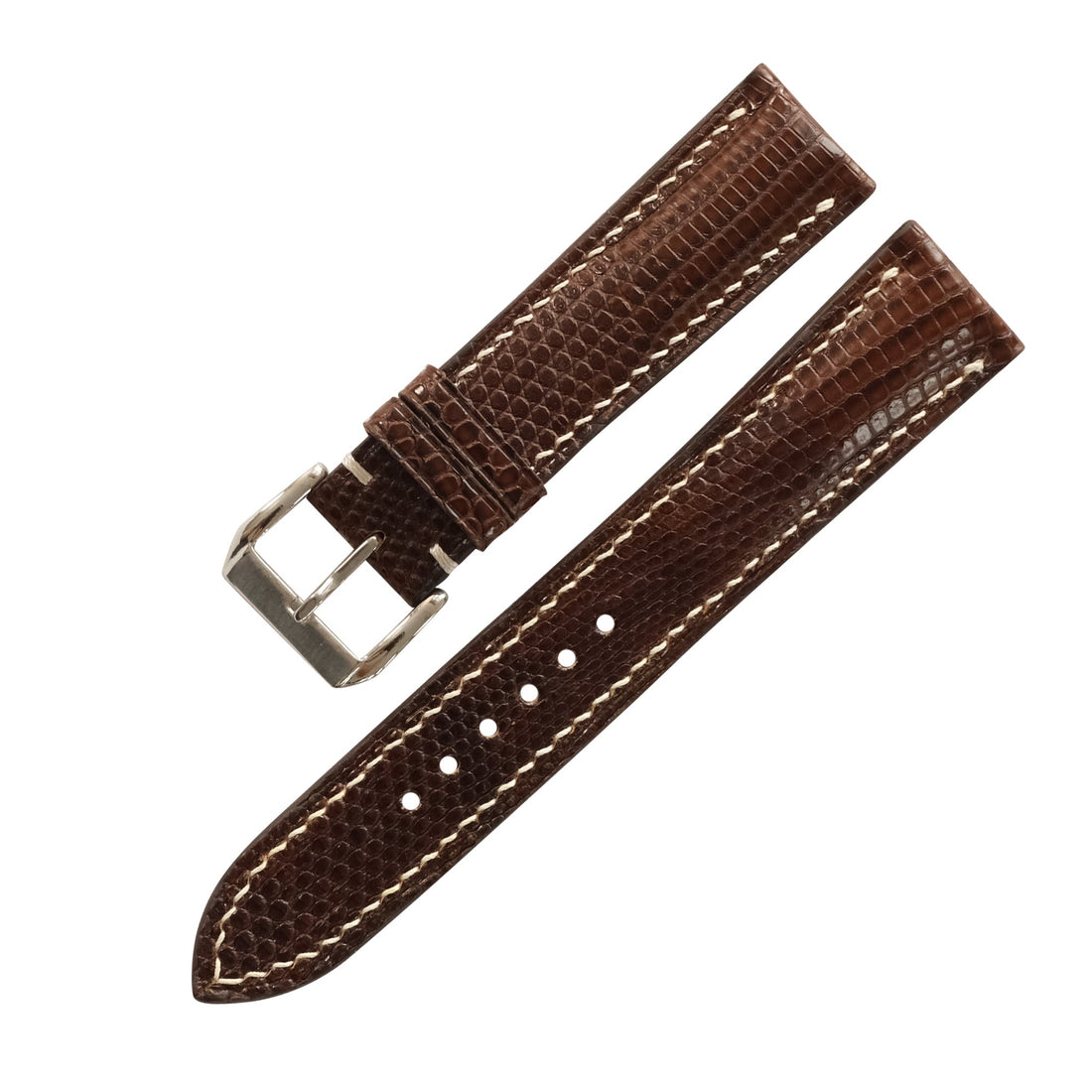 Chocolate Brown Lizard Leather Watch Strap - Handmade