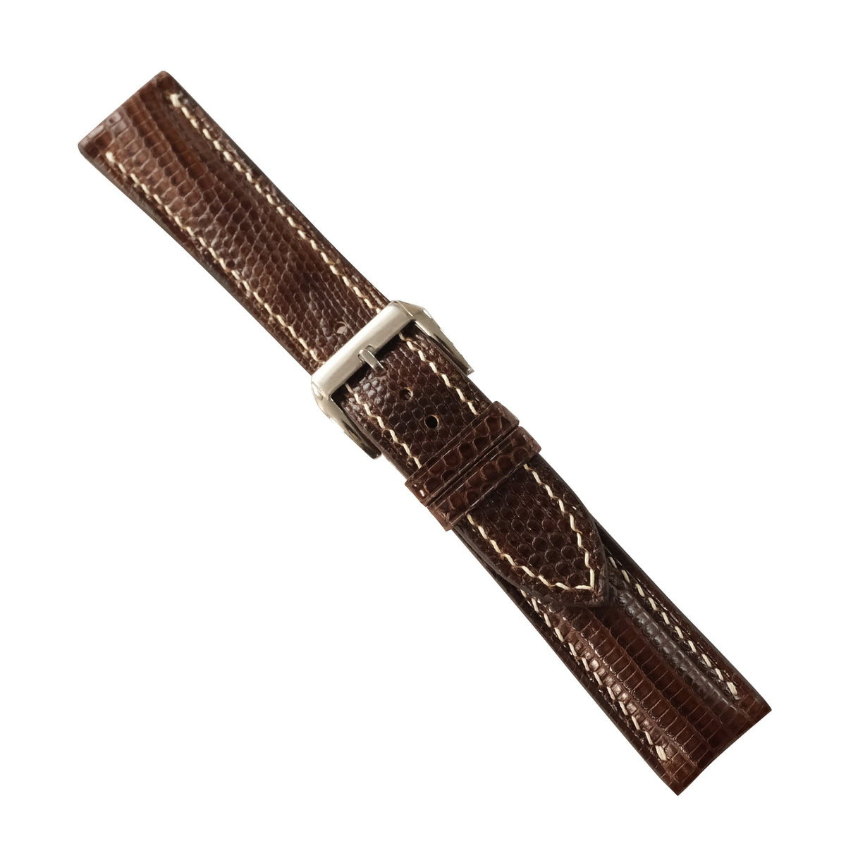 Chocolate Brown Lizard Leather Watch Strap - Handmade
