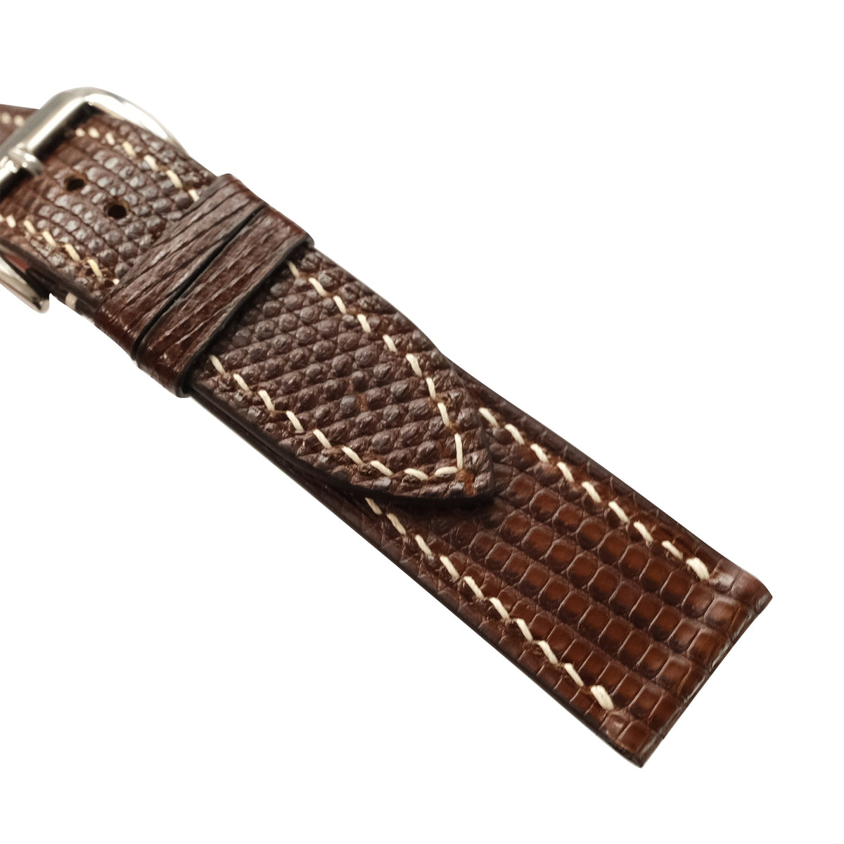 Chocolate Brown Lizard Leather Watch Strap - Handmade