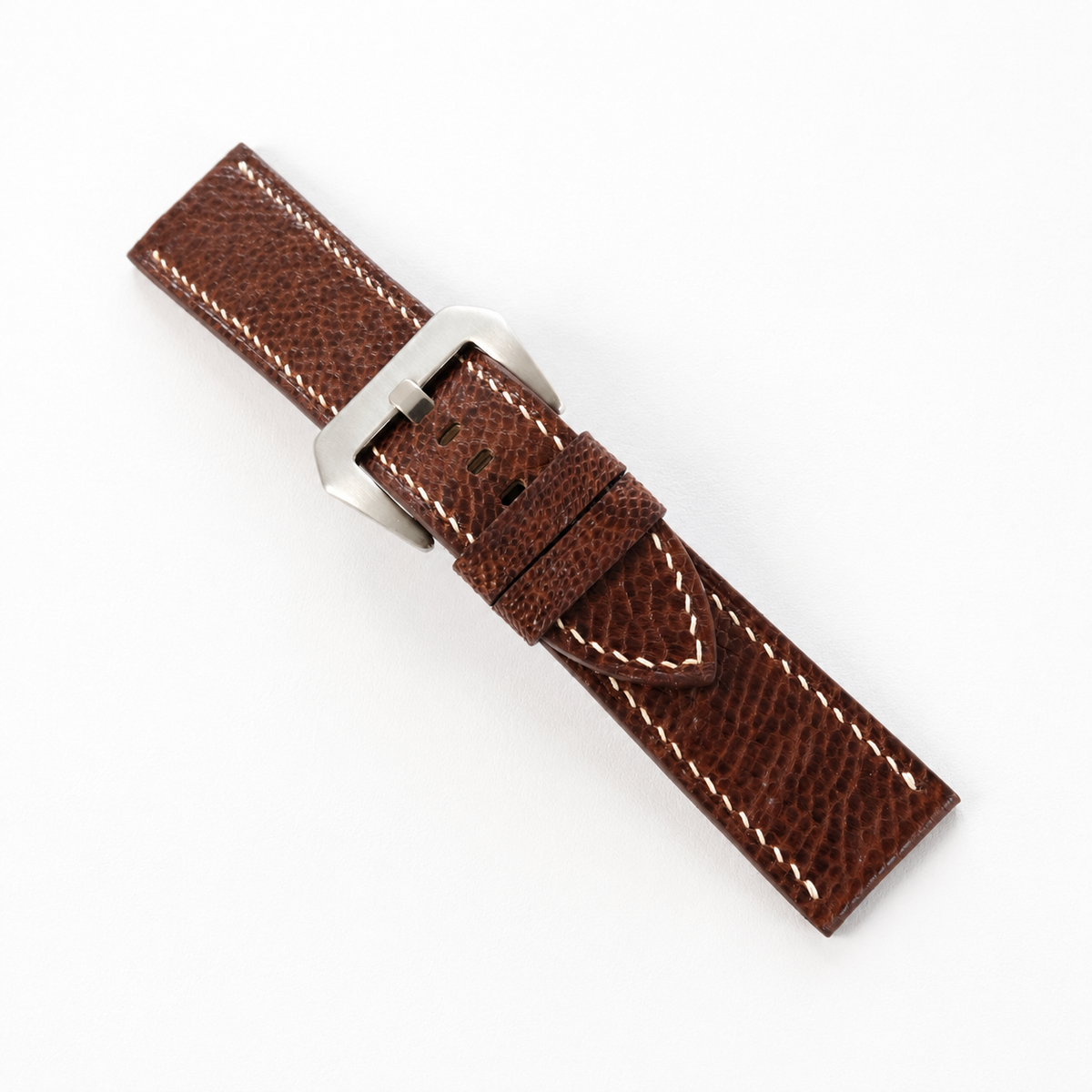 Dark Brown Ostrich Leather Watch Strap - Handmade