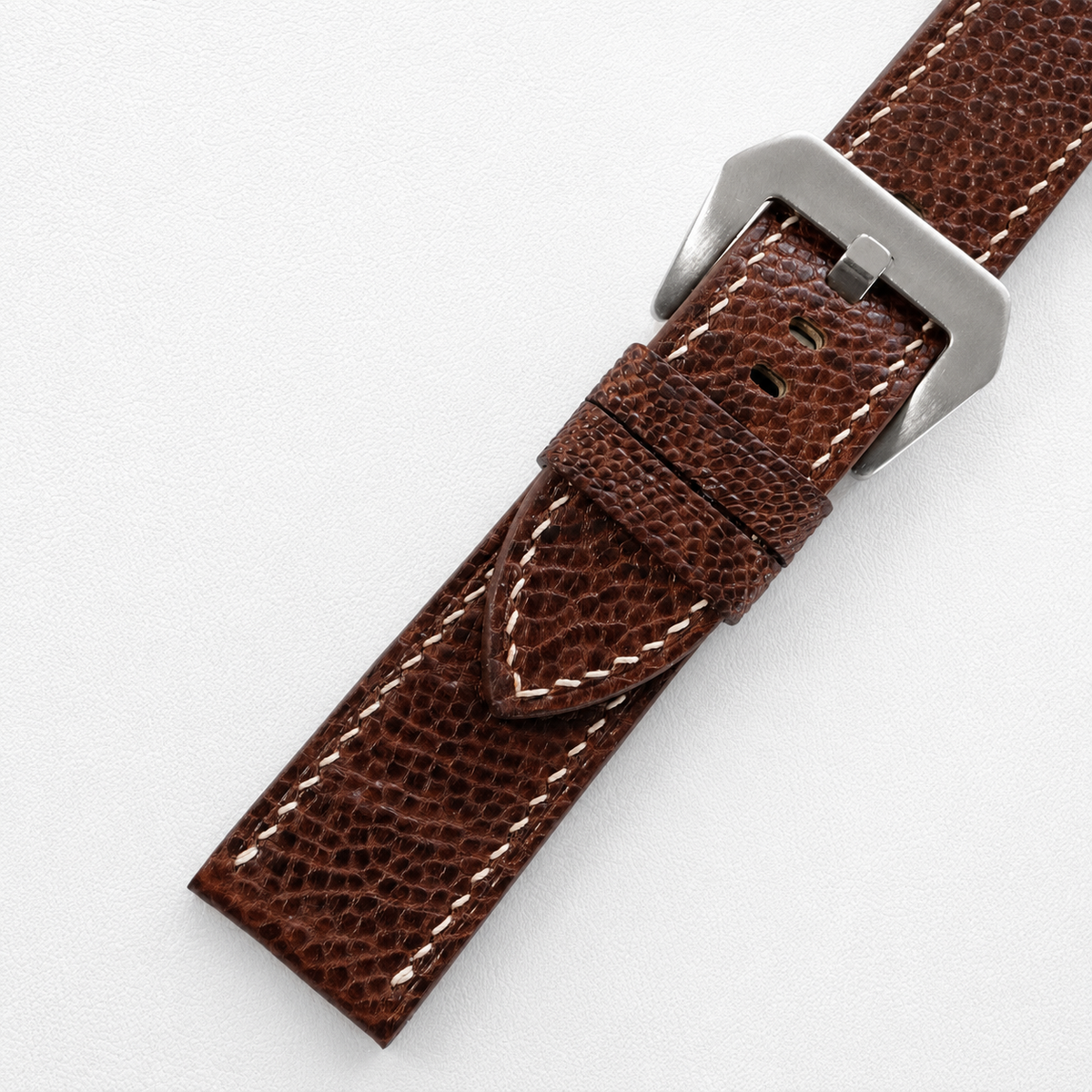 Dark Brown Ostrich Leather Watch Strap - Handmade