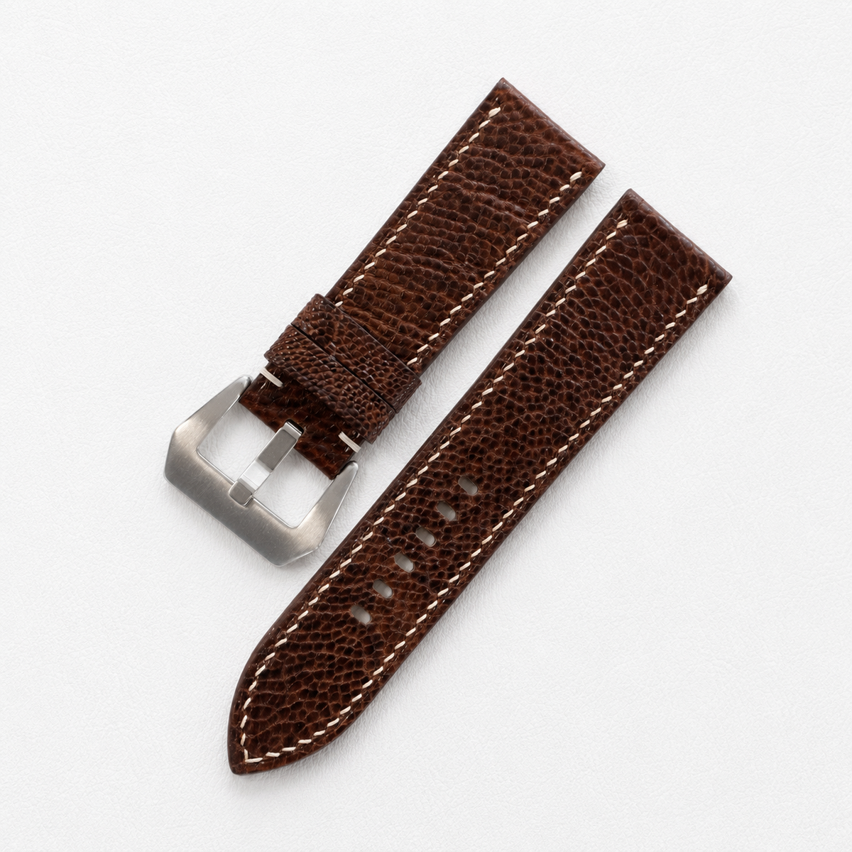 Dark Brown Ostrich Leather Watch Strap - Handmade