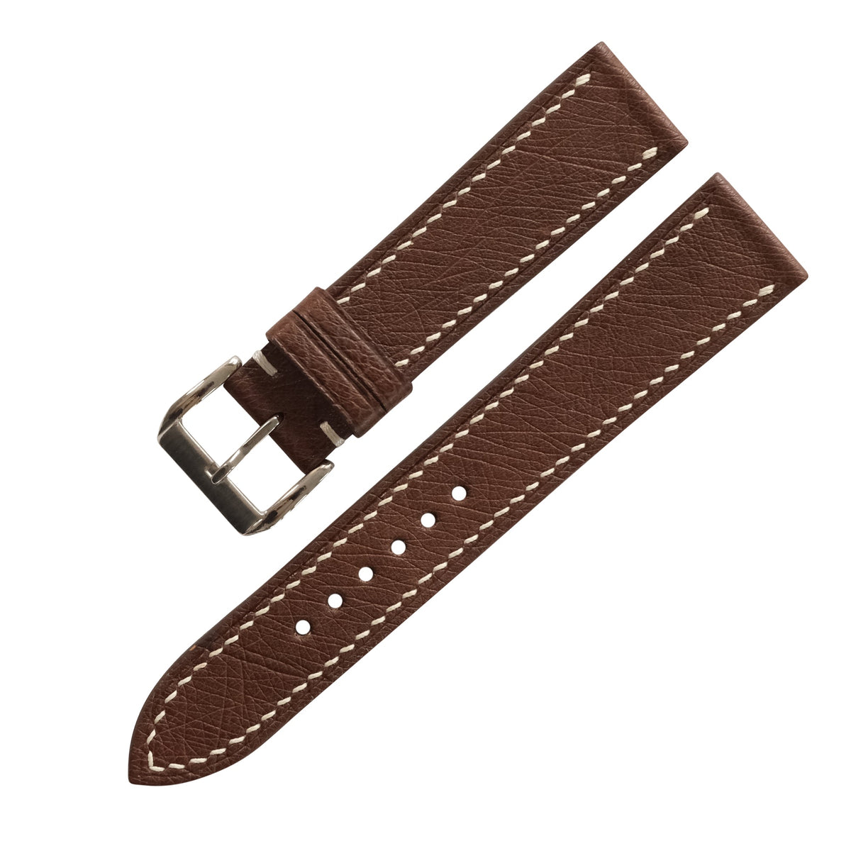 Dark Chocolate Brown Ostrich Leather Watch Strap - Handmade