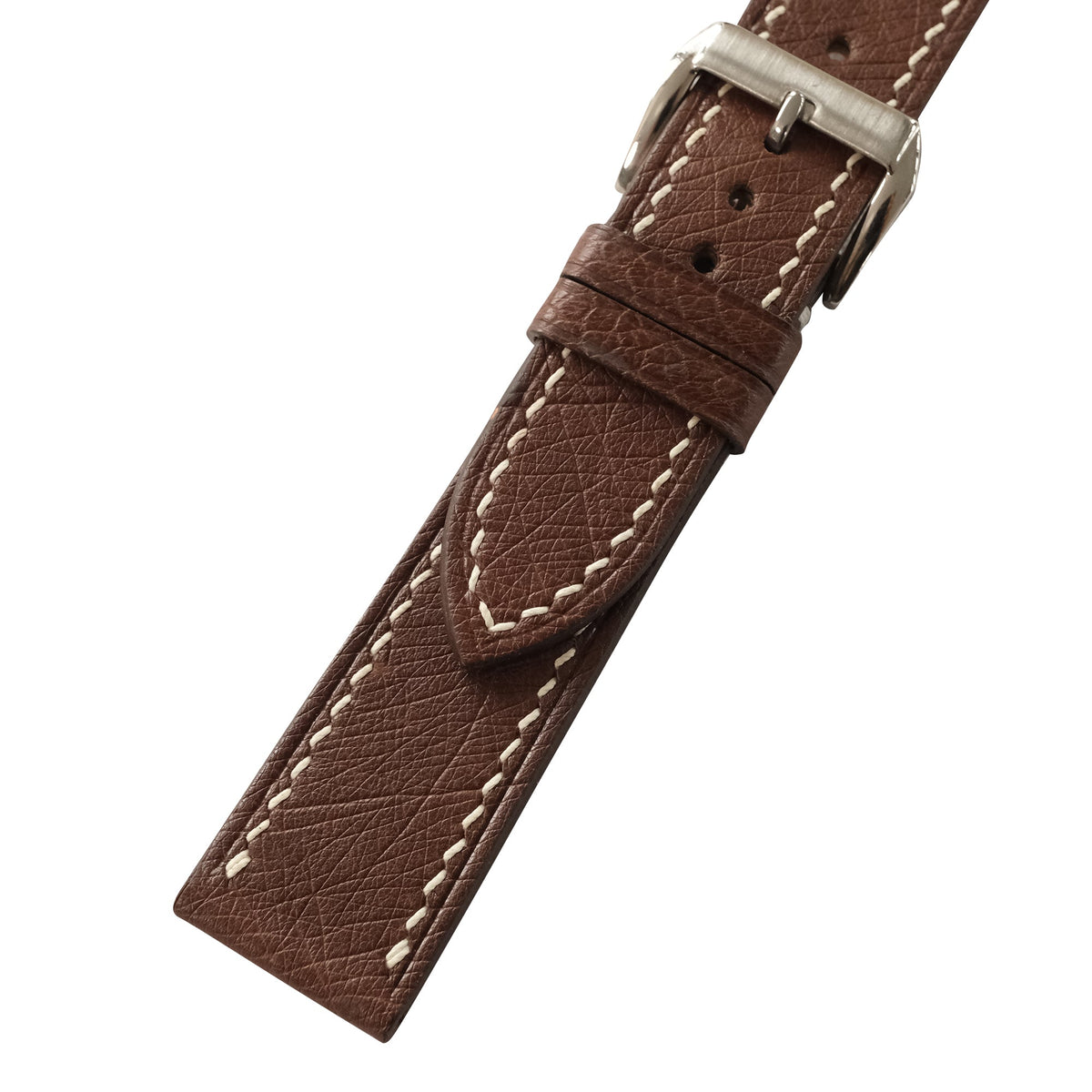 Dark Chocolate Brown Ostrich Leather Watch Strap - Handmade