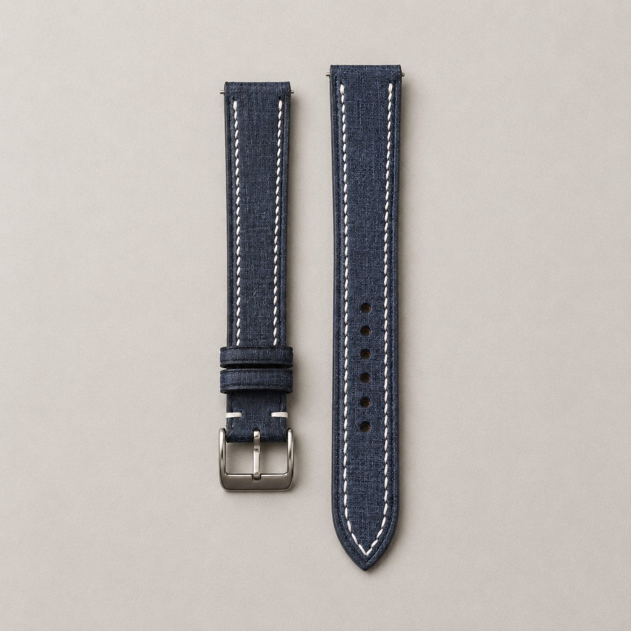 Grey Babele Leather Watch Strap - Handmade Quick Release Band