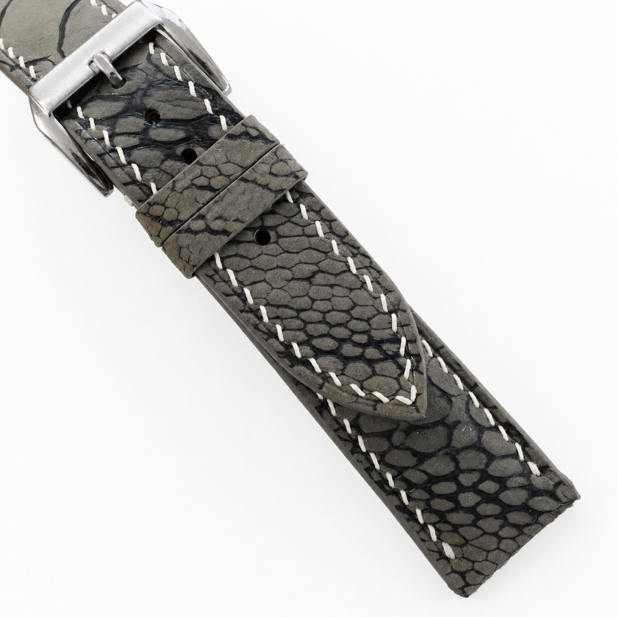 Dark Olive Nubuck Ostrich Leather Watch Strap - Handmade