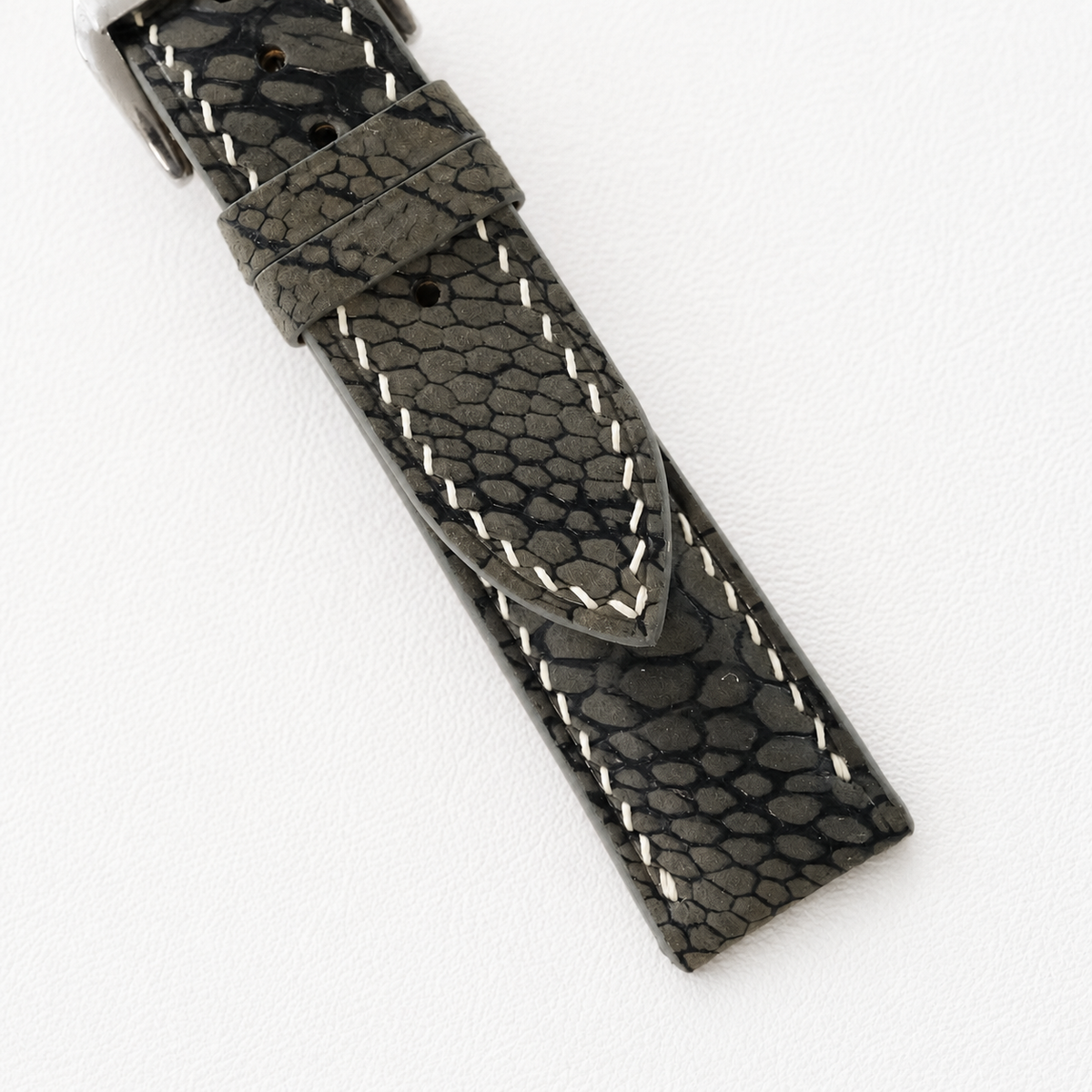 Dark Olive Nubuck Ostrich Leather Watch Strap - Handmade