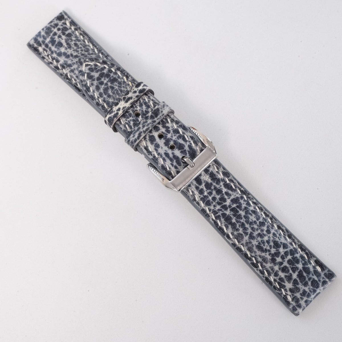 Distressed Blue Gray Italian Leather Watch Strap - Handmade