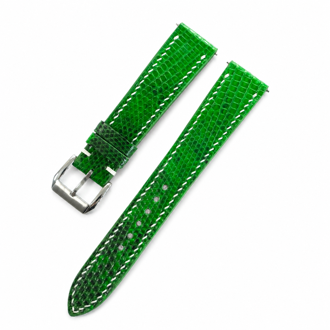 Emerald Green Lizard Leather Watch Strap - Handmade