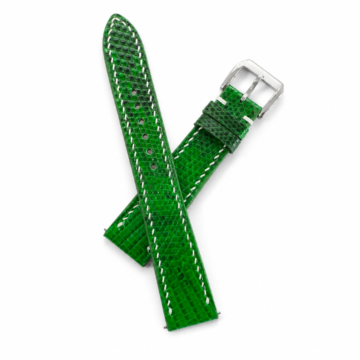 Emerald Green Lizard Leather Watch Strap - Handmade