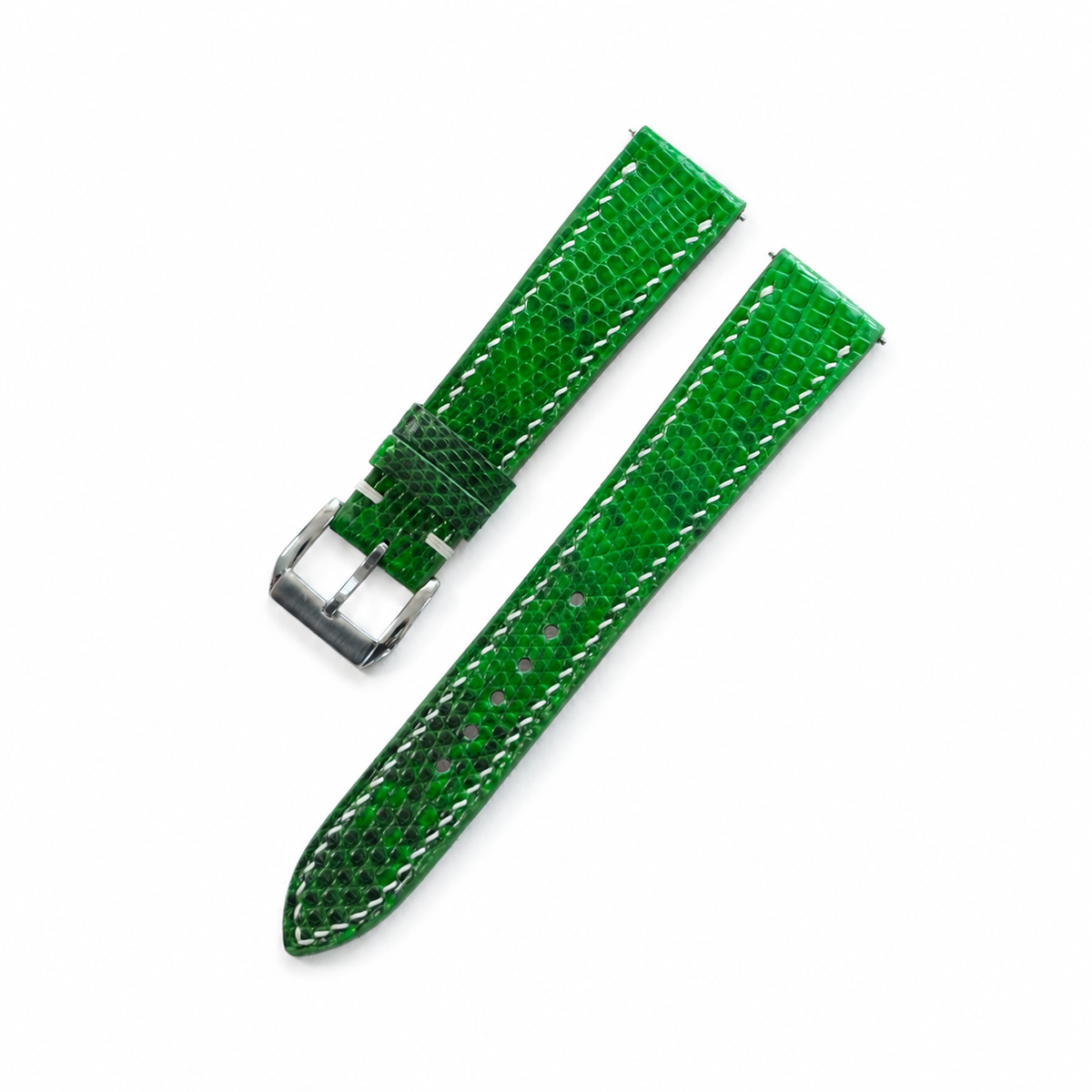 Emerald Green Lizard Leather Watch Strap - Handmade
