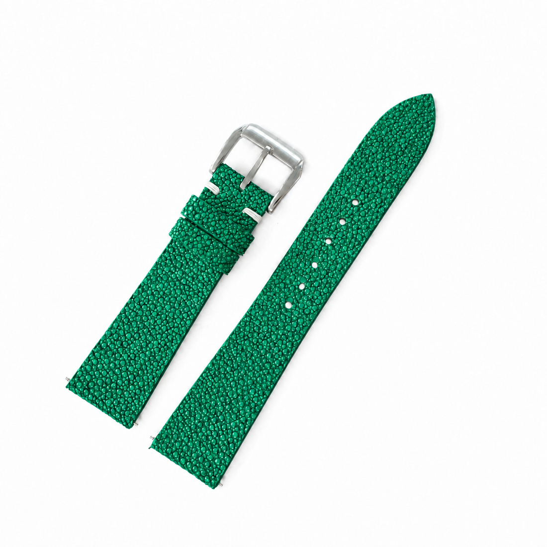 Emerald Green Stingray Leather Watch Strap - Handmade