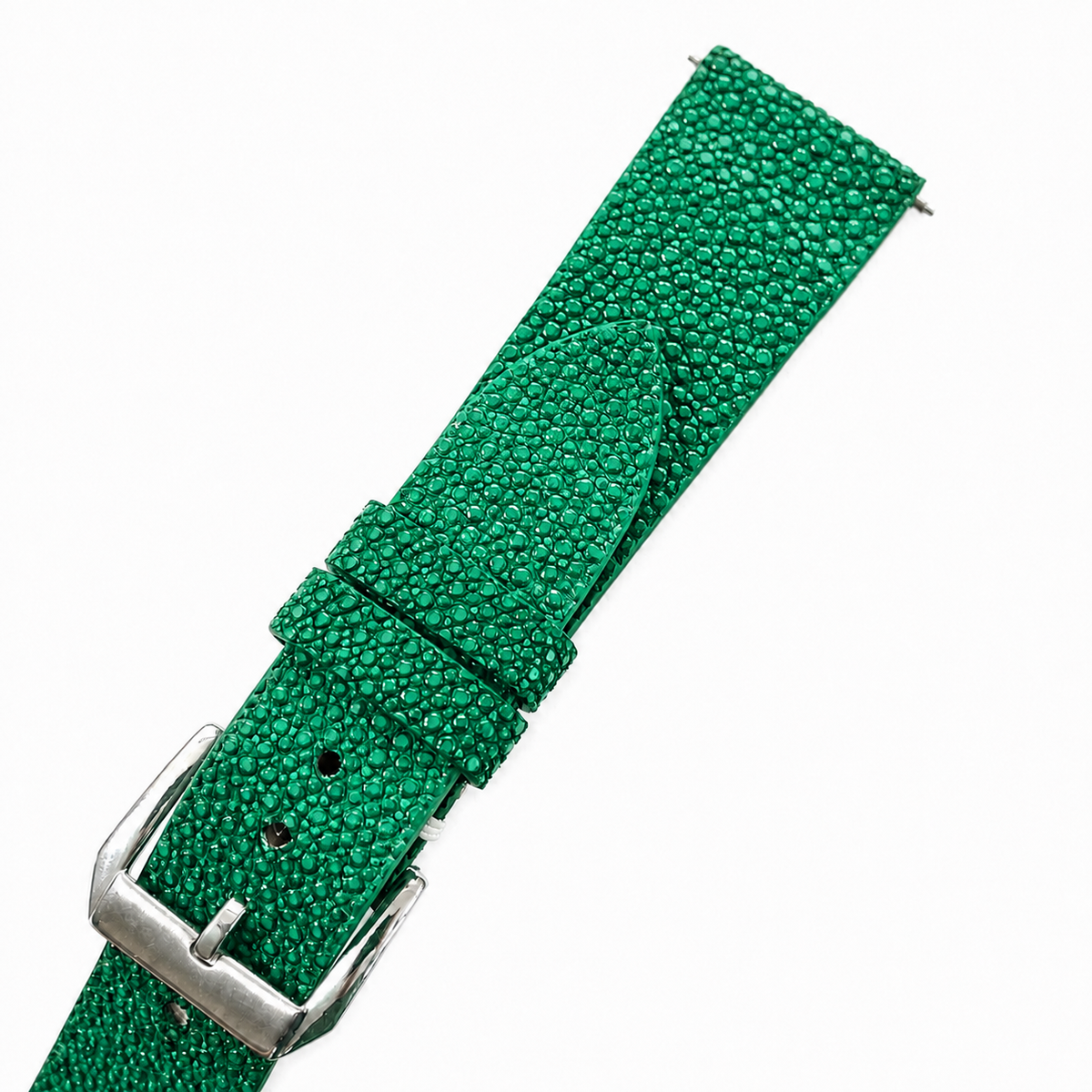 Emerald Green Stingray Leather Watch Strap - Handmade