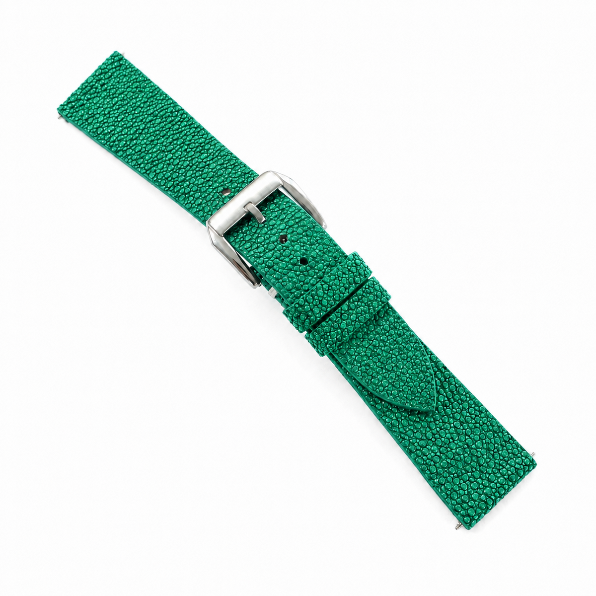 Emerald Green Stingray Leather Watch Strap - Handmade
