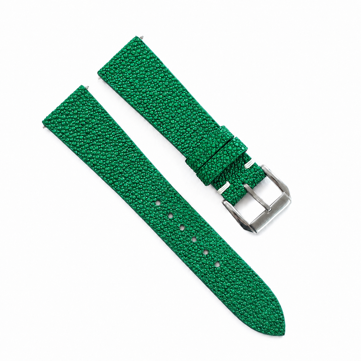 Emerald Green Stingray Leather Watch Strap - Handmade