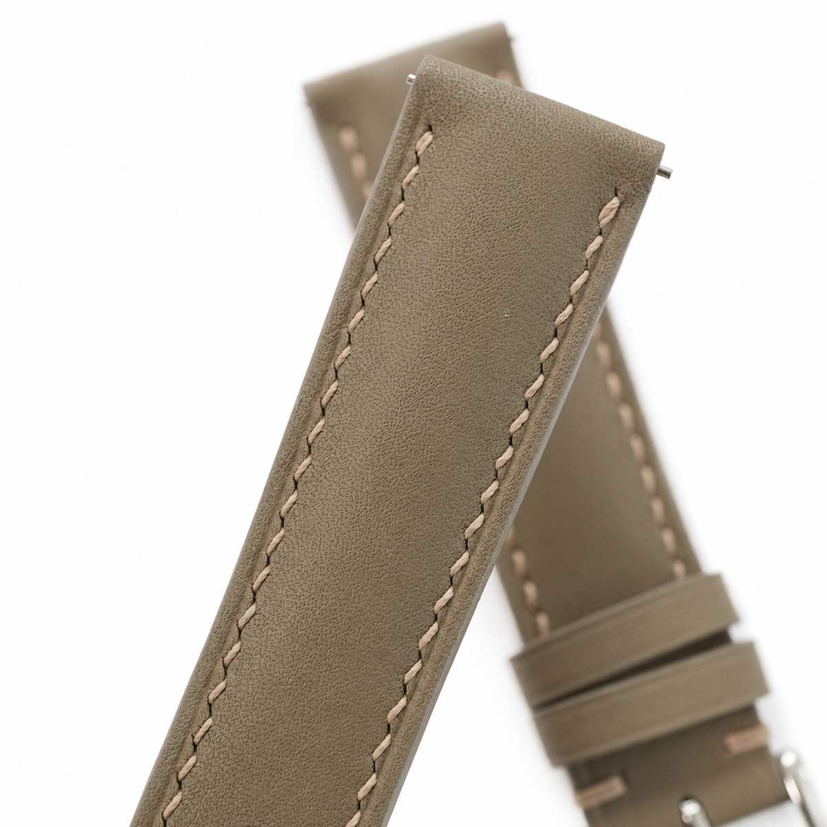 Etoupe Taupe Swift Leather Watch Strap - Handmade