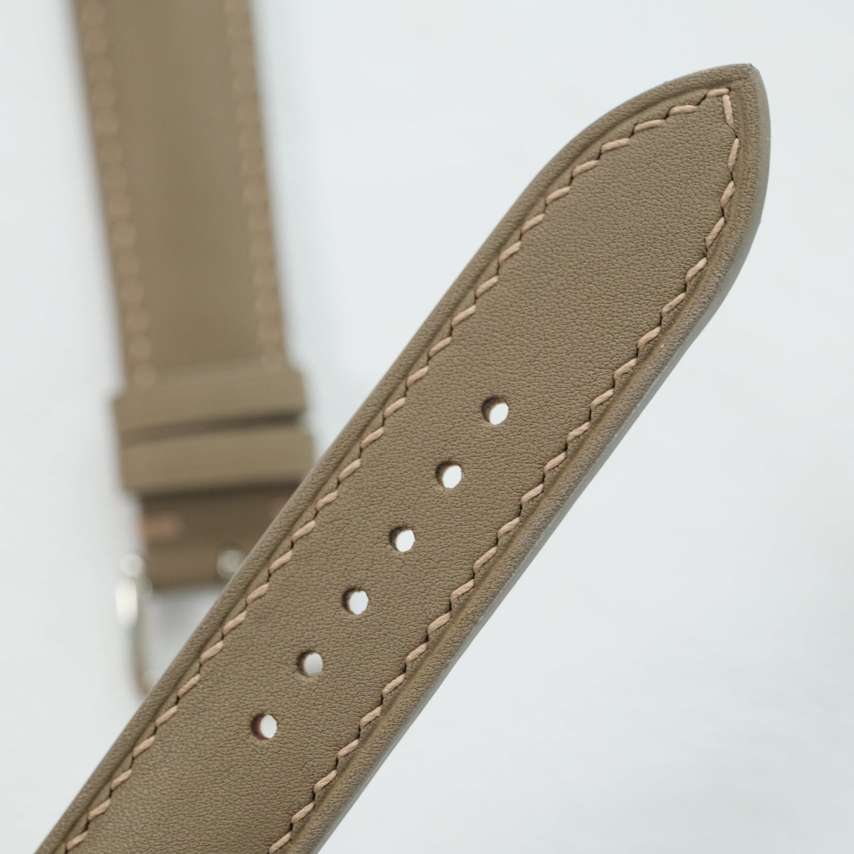 Etoupe Taupe Swift Leather Watch Strap - Handmade