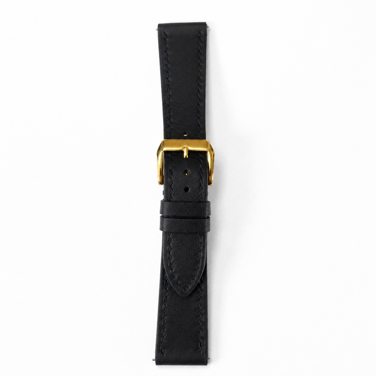 Black Black Swift Leather Watch Strap - Handmade