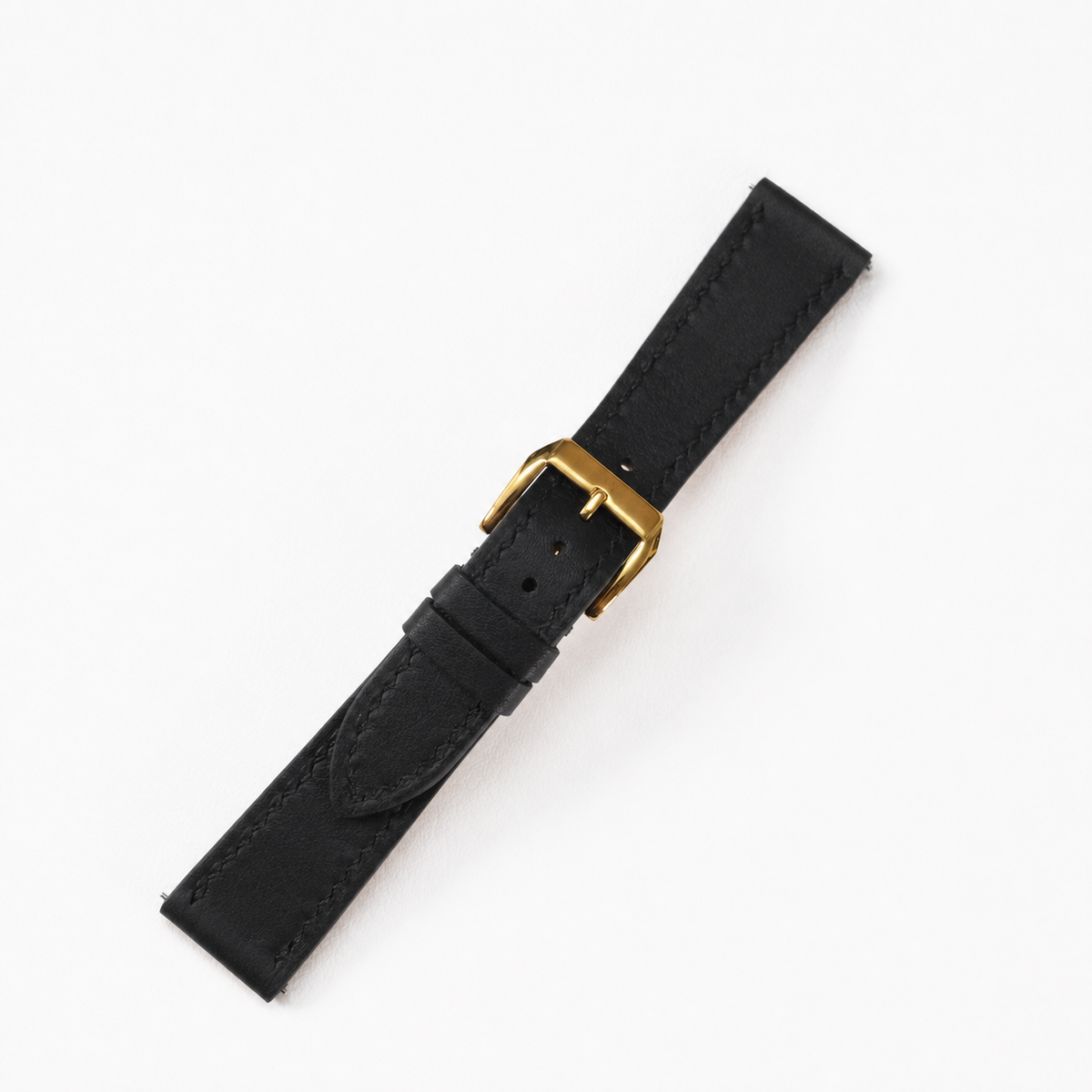 Black Black Swift Leather Watch Strap - Handmade