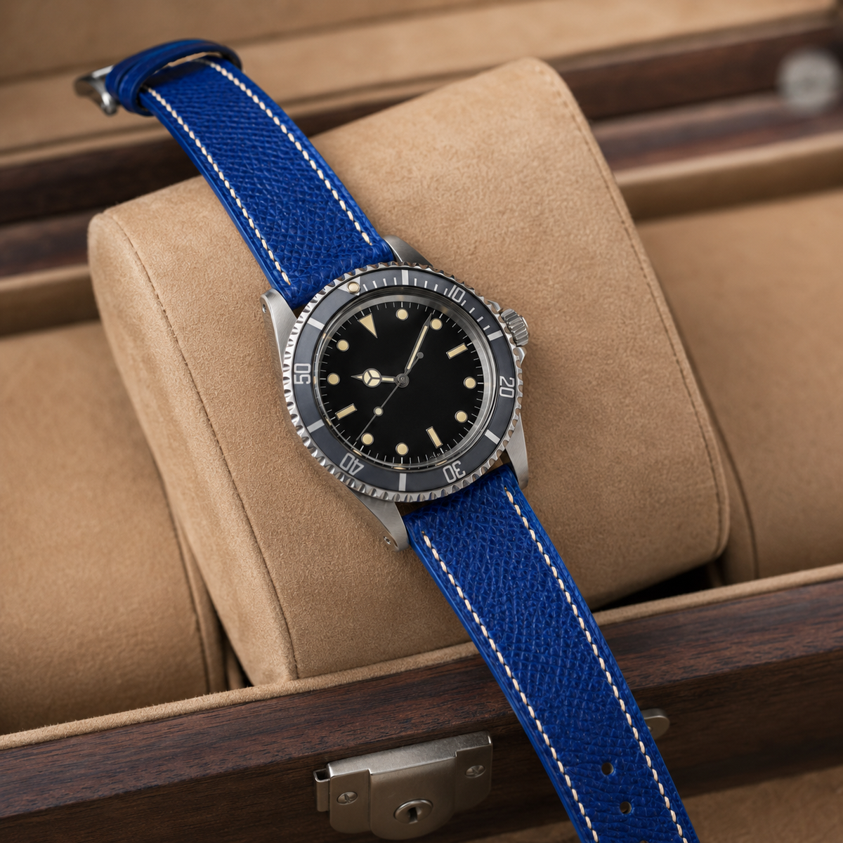 Blue Epsom Leather Watch Strap - Handmade