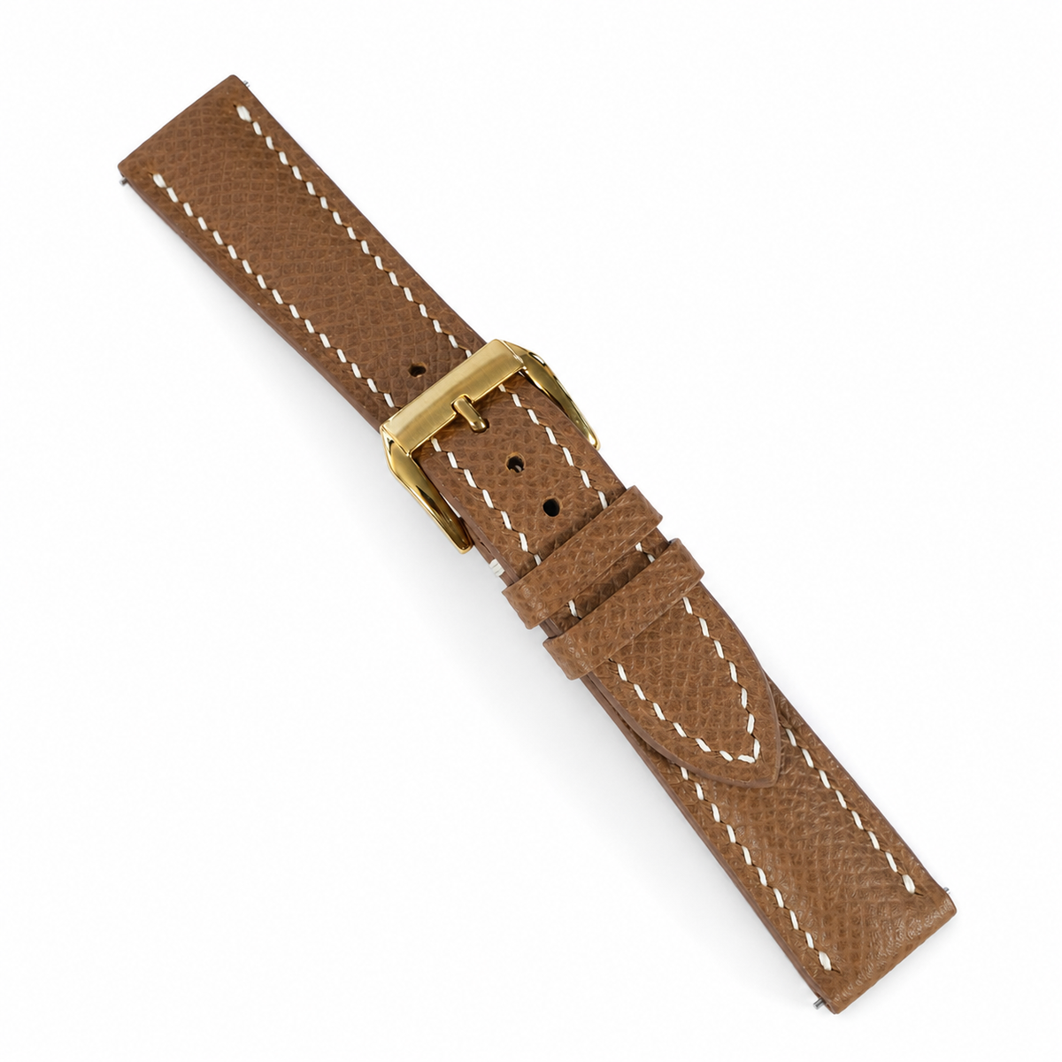 Chestnut Brown Epsom Leather Watch Strap - Handmade