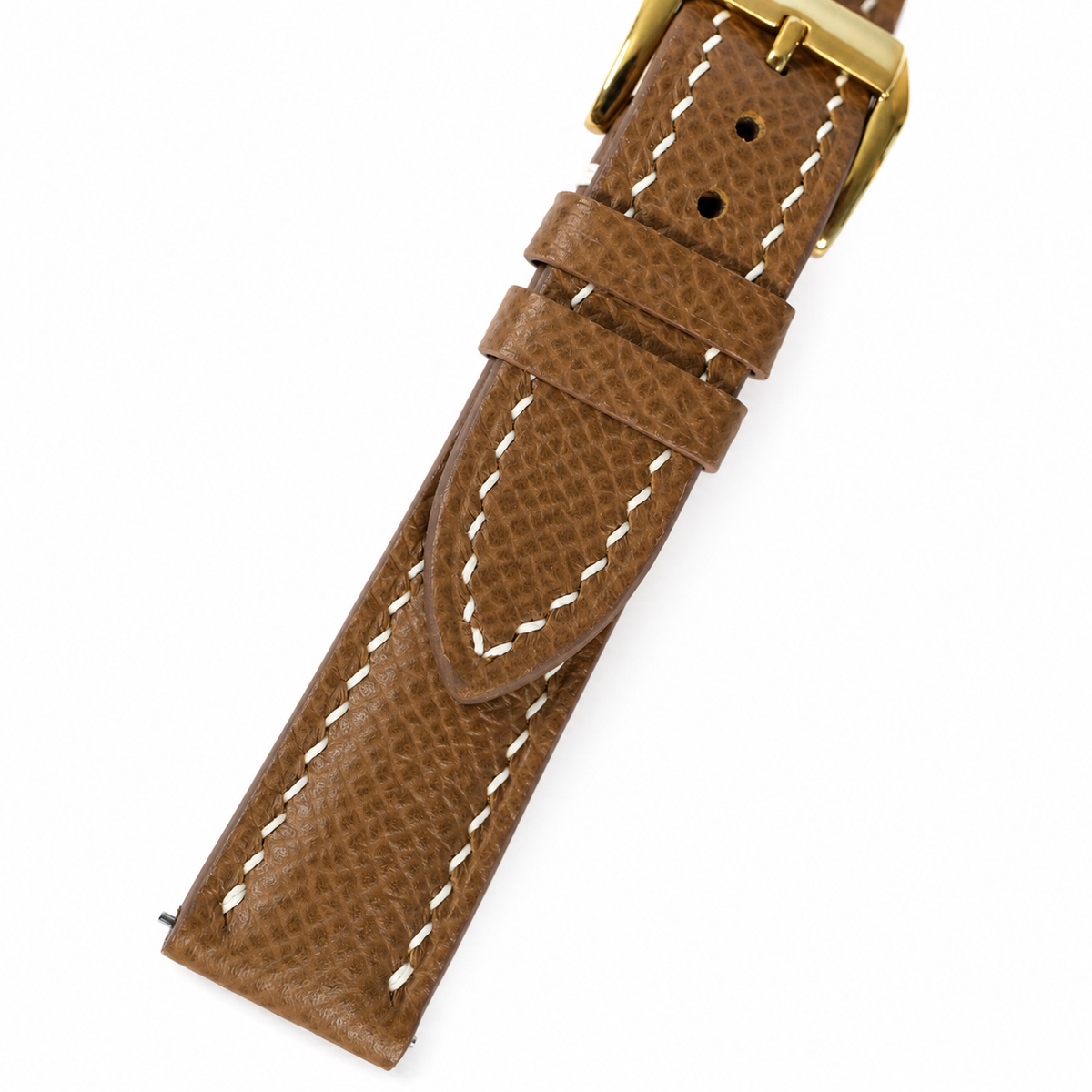 Chestnut Brown Epsom Leather Watch Strap - Handmade
