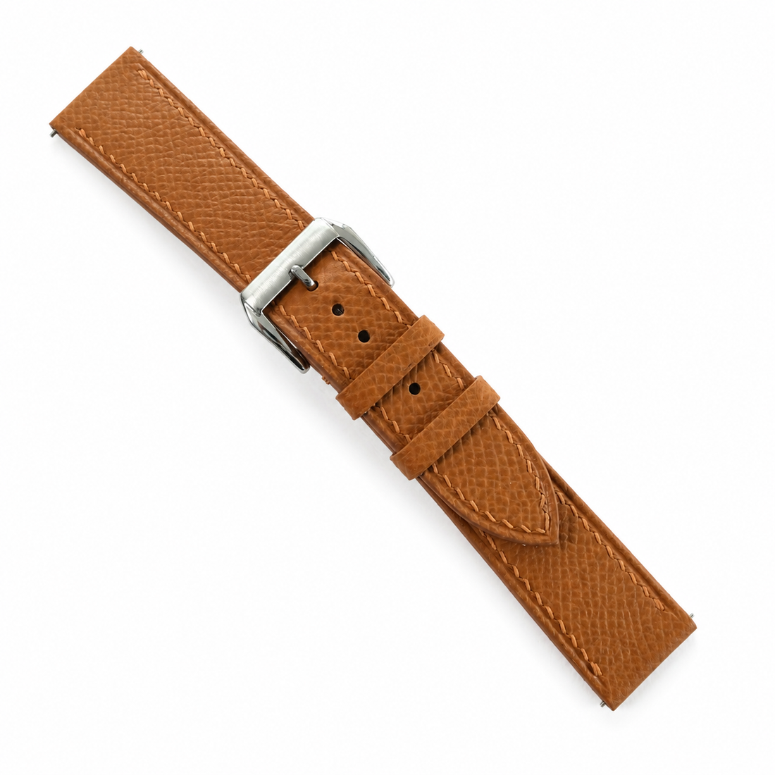 Gold Caramel Epsom Leather Watch Strap - Handmade