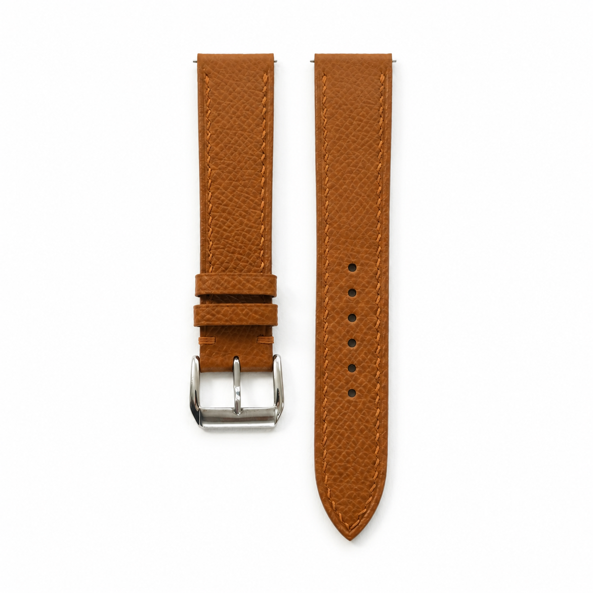 Gold Caramel Epsom Leather Watch Strap - Handmade