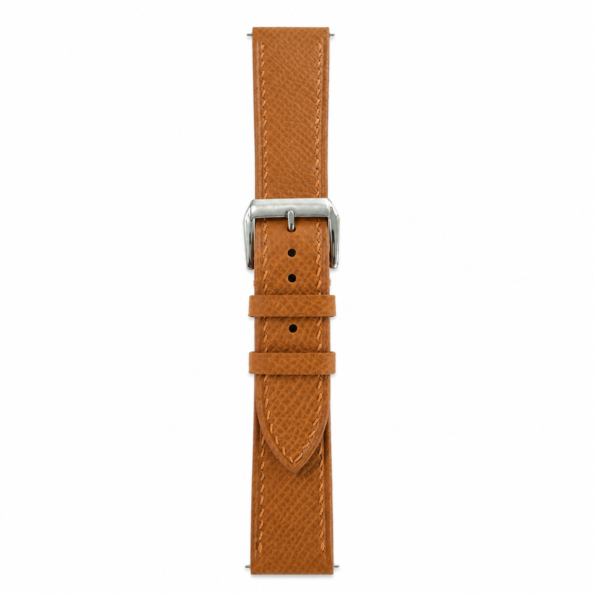 Gold Caramel Epsom Leather Watch Strap - Handmade