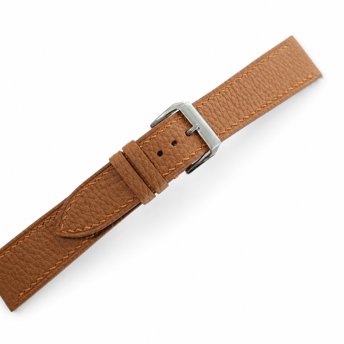 Gold Caramel Togo Leather Watch Strap - Handmade