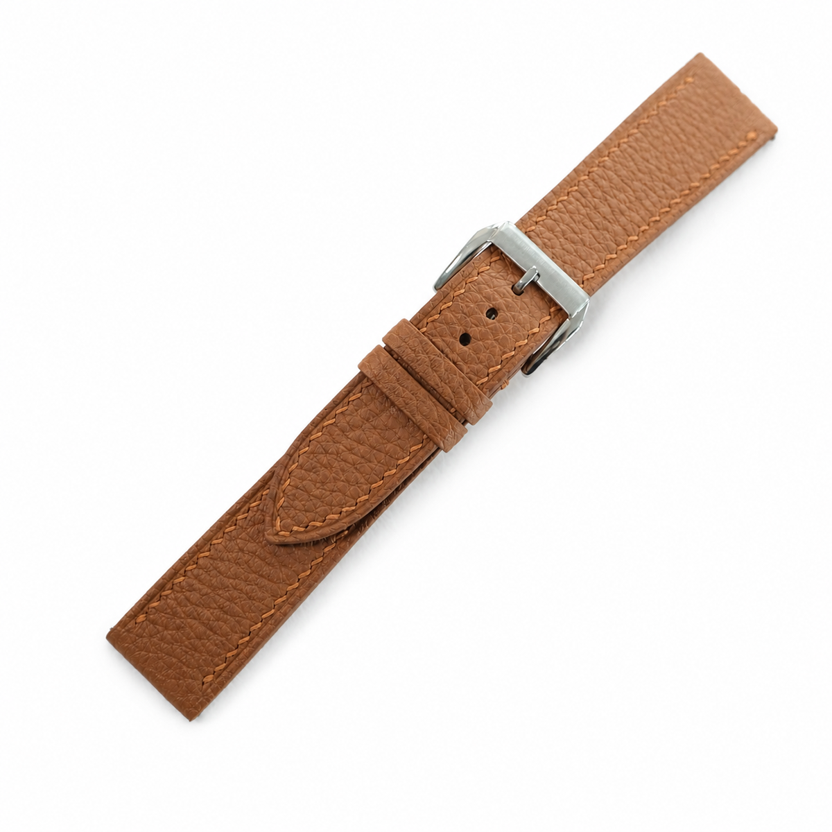 Gold Caramel Togo Leather Watch Strap - Handmade