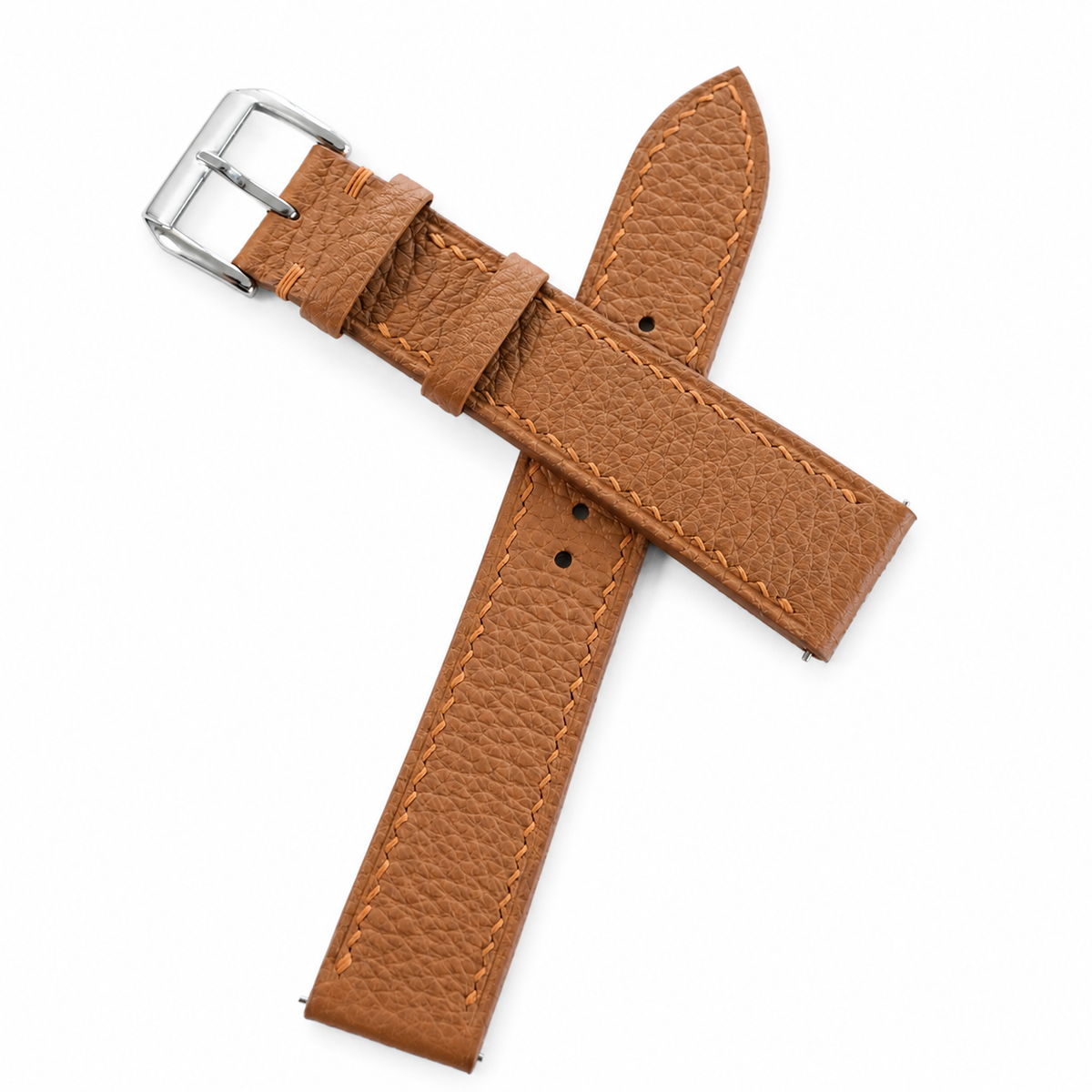 Gold Caramel Togo Leather Watch Strap - Handmade