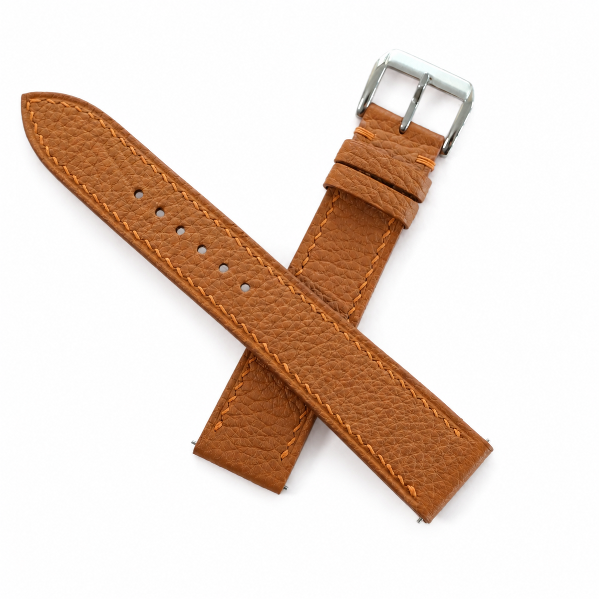 Gold Caramel Togo Leather Watch Strap - Handmade
