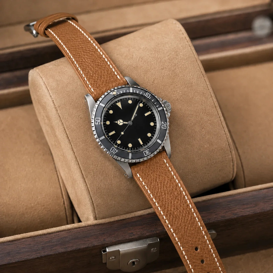 Gold Epsom Leather Watch Strap - Handmade