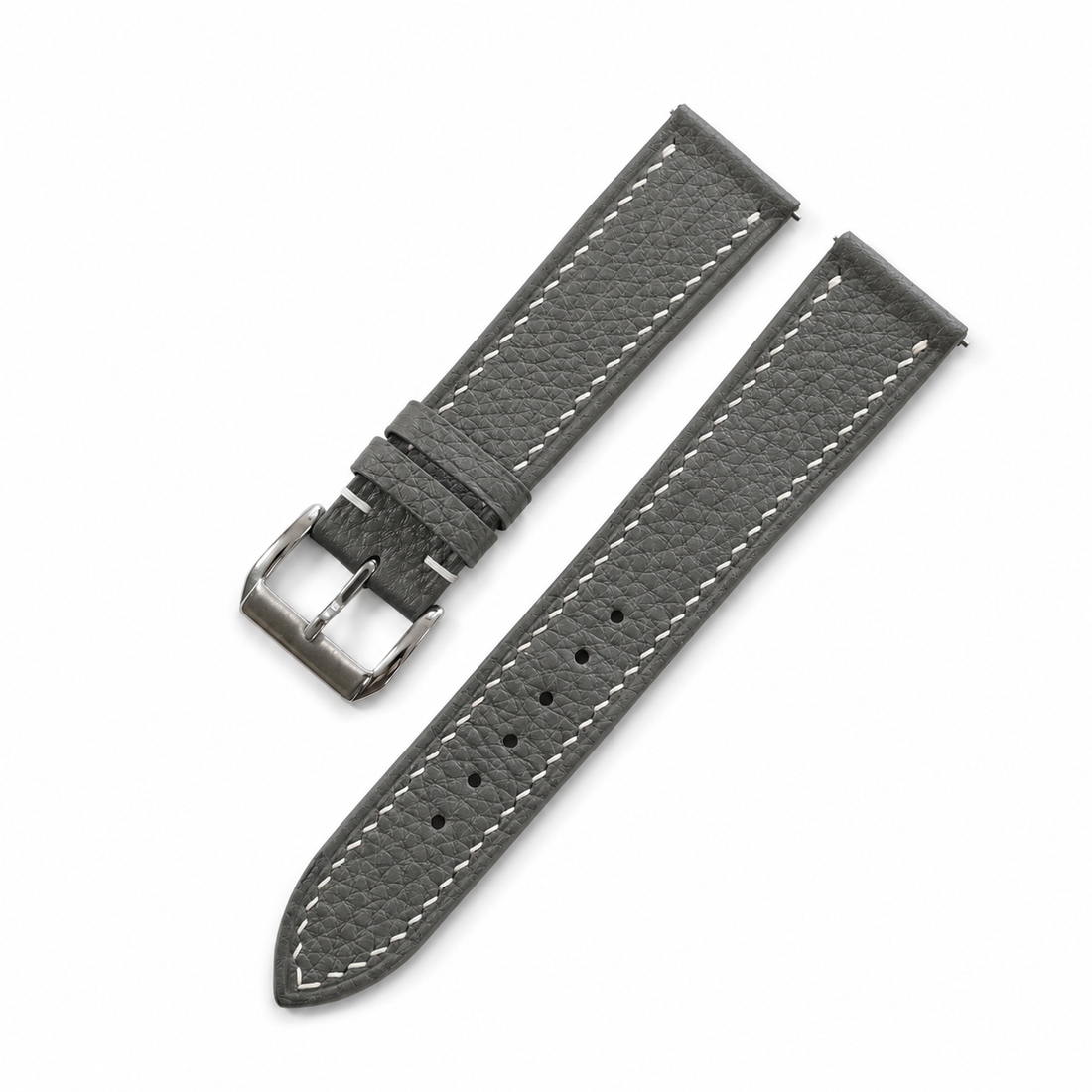 Graphite Gray Togo Leather Watch Strap - Handmade