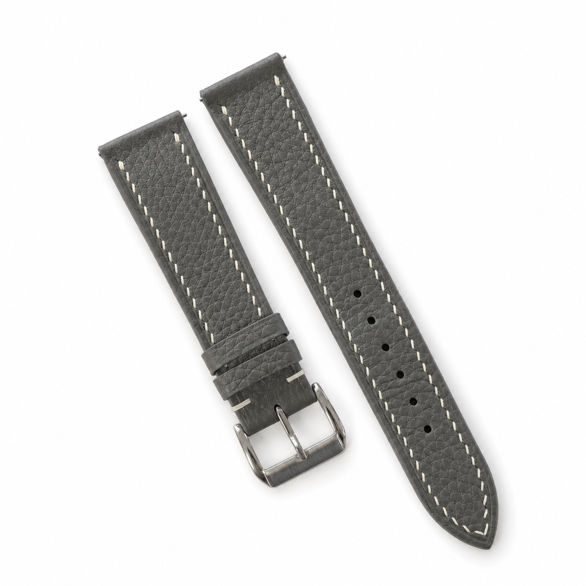 Graphite Gray Togo Leather Watch Strap - Handmade