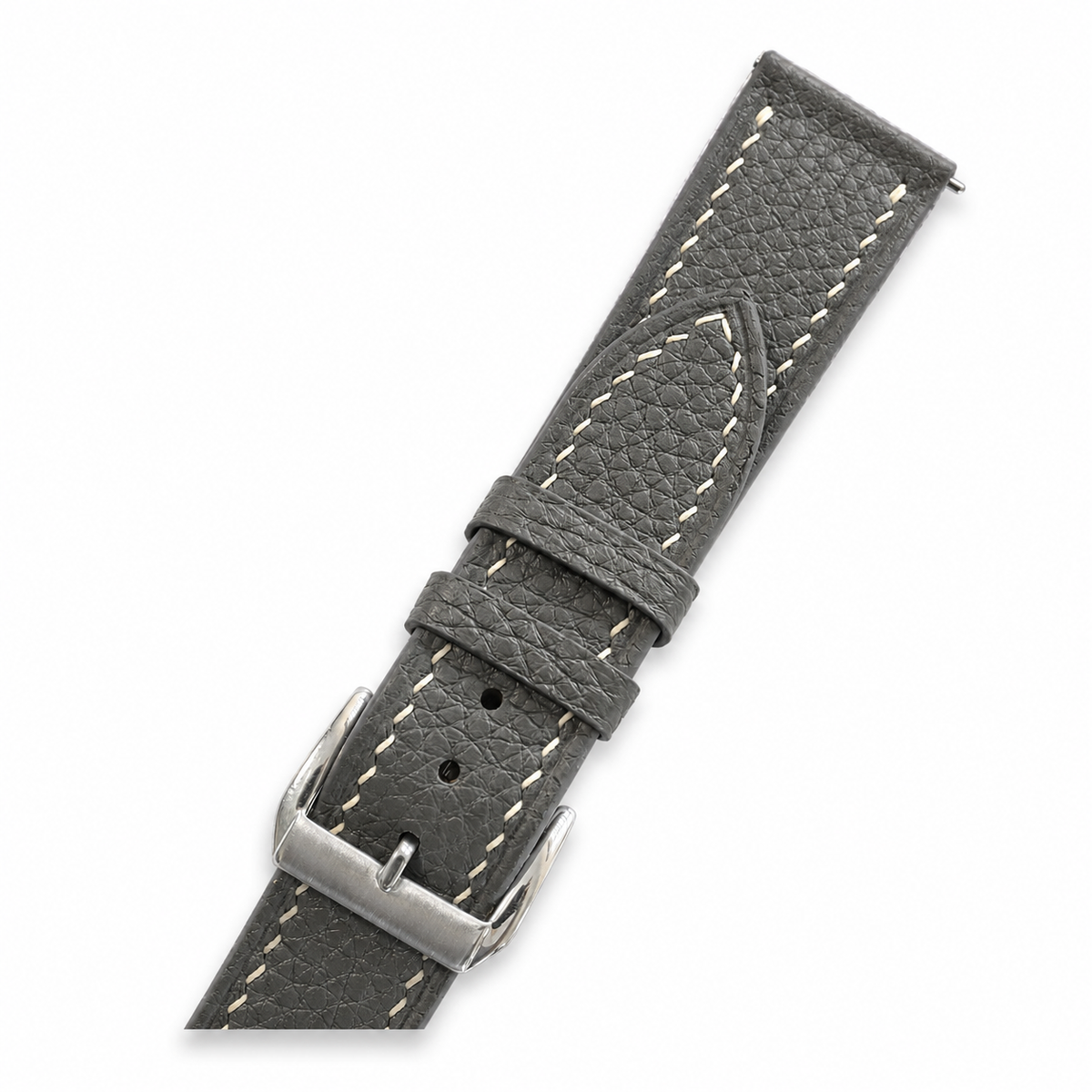 Graphite Gray Togo Leather Watch Strap - Handmade