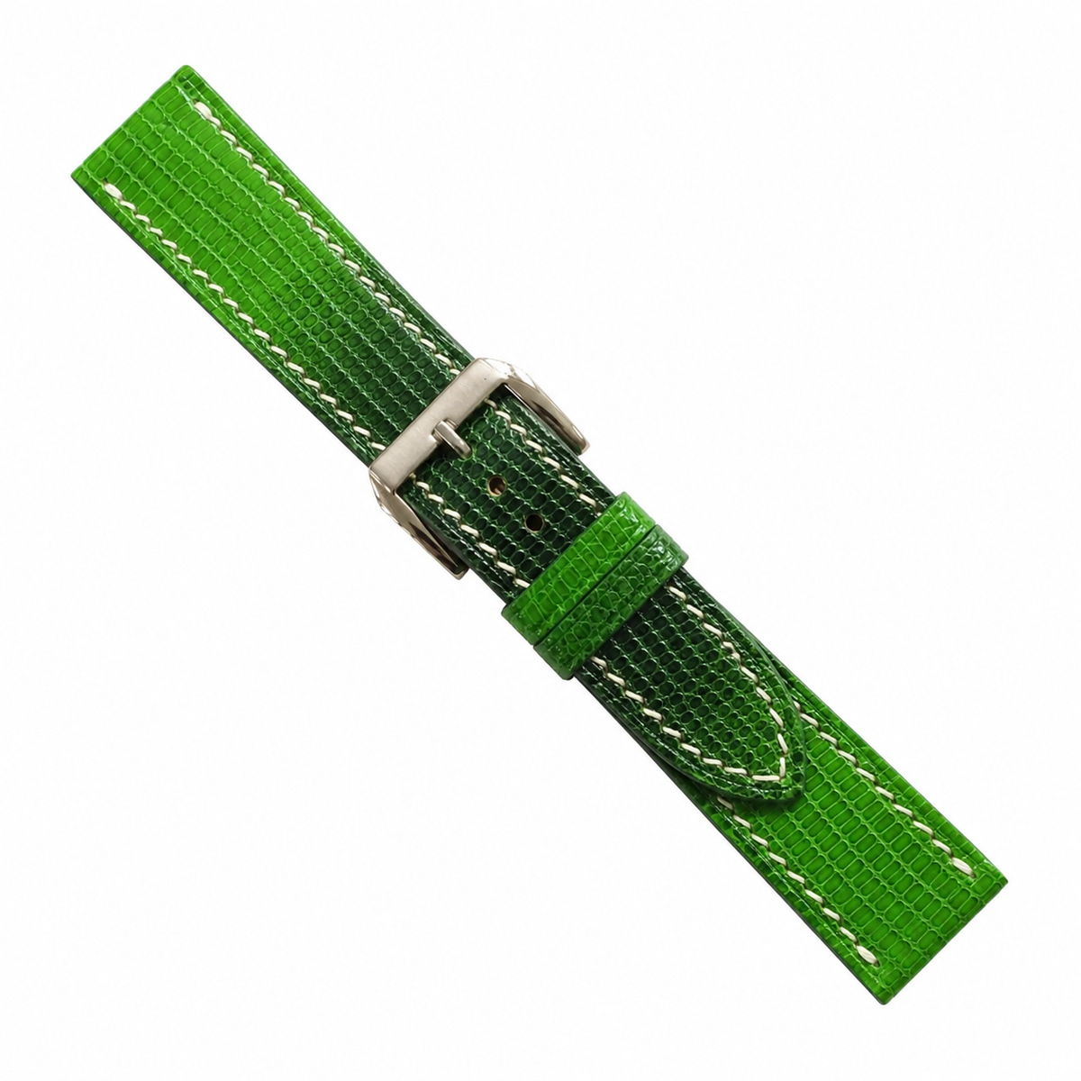 Green Lizard Leather Watch Strap - Handmade