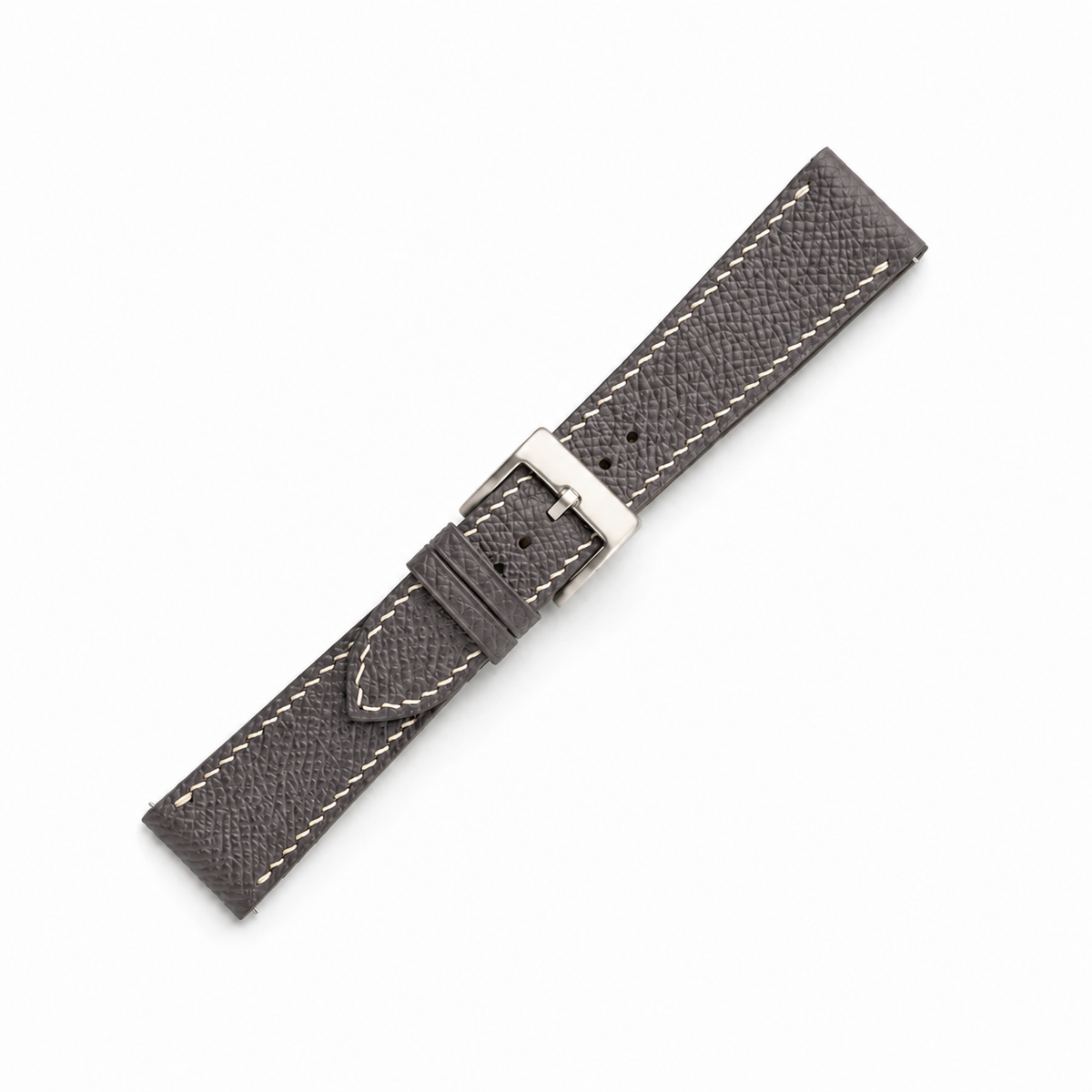 Graphite Gray Epsom Leather Watch Strap - Handmade