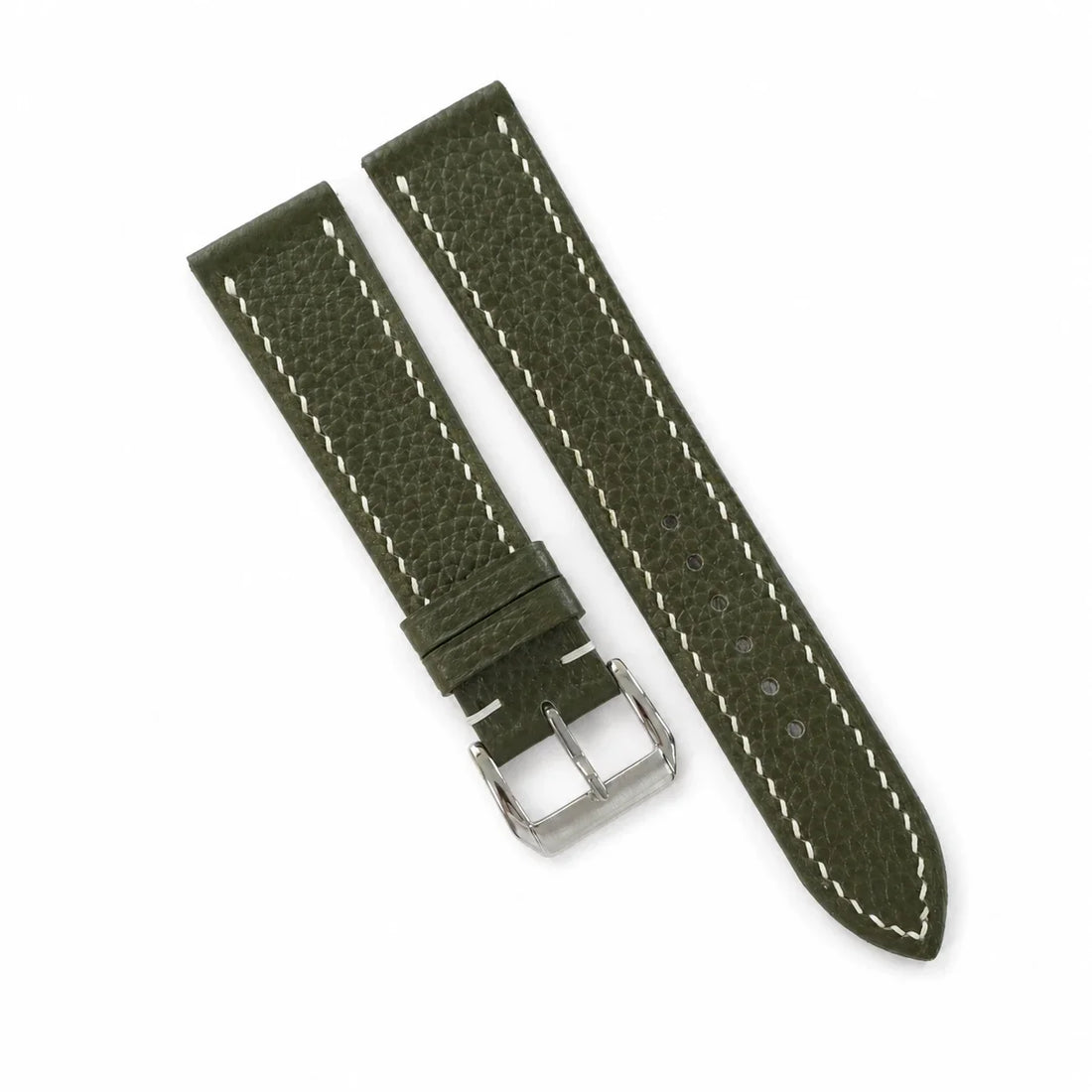 Moss Green Togo Leather Watch Strap - Handmade