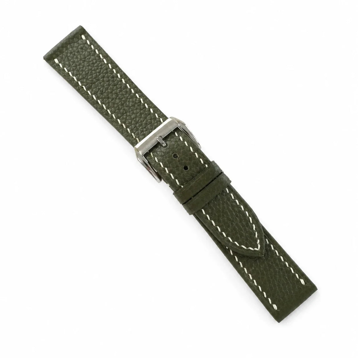 Moss Green Togo Leather Watch Strap - Handmade