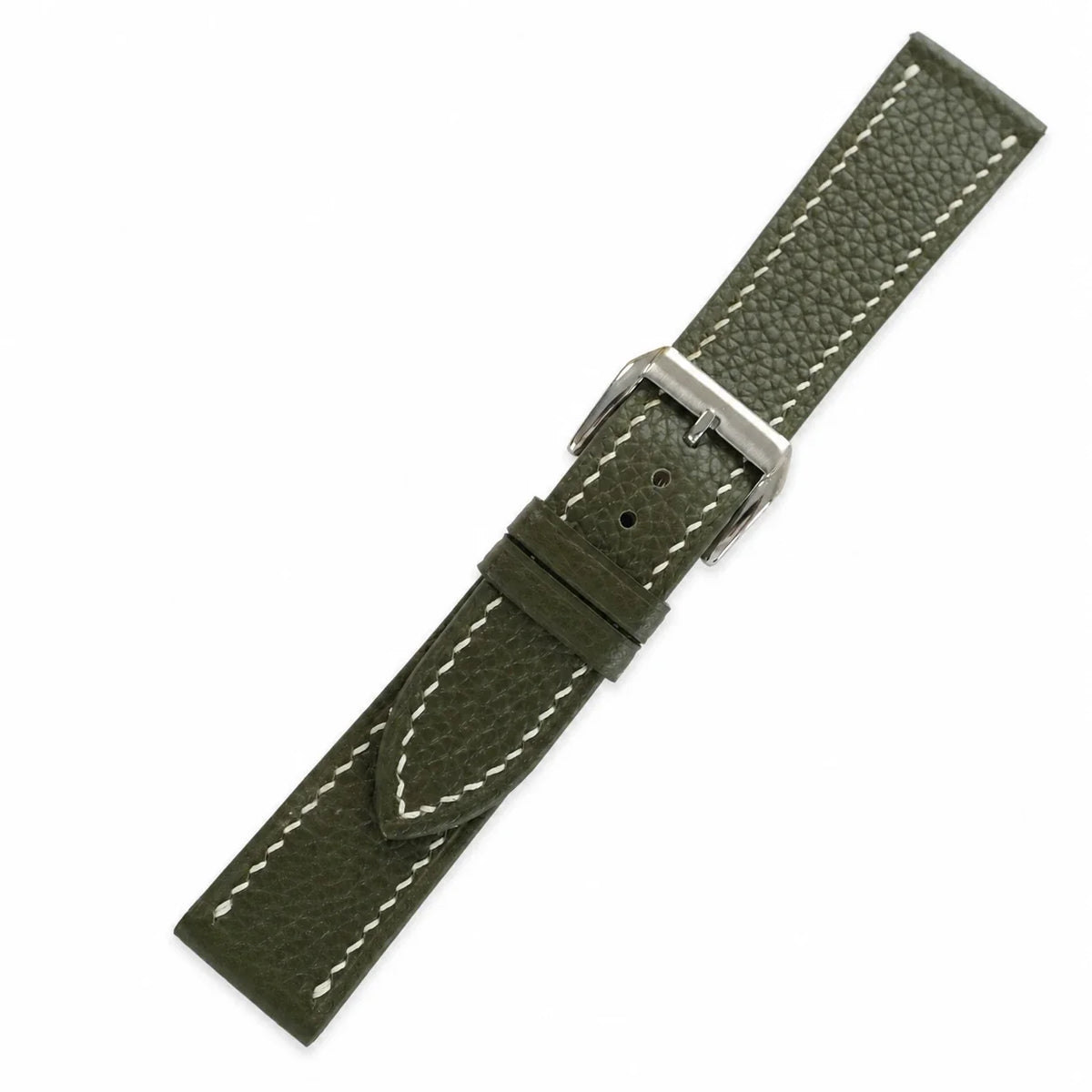 Moss Green Togo Leather Watch Strap - Handmade