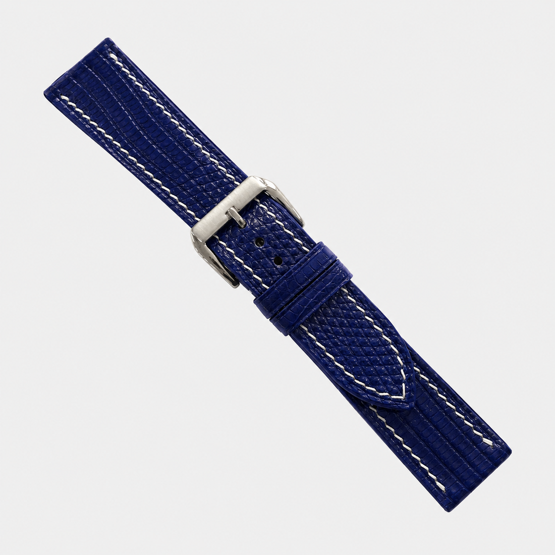Navy Lizard Leather Watch Strap - Handmade