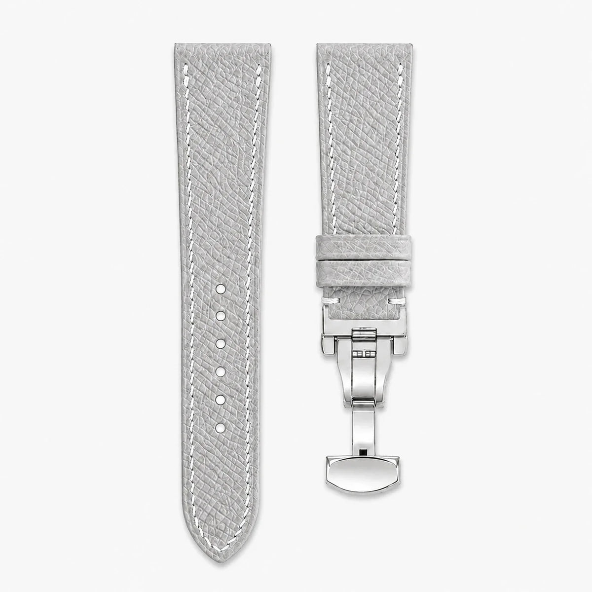 Off White Epsom Leather Watch Strap - Handmade