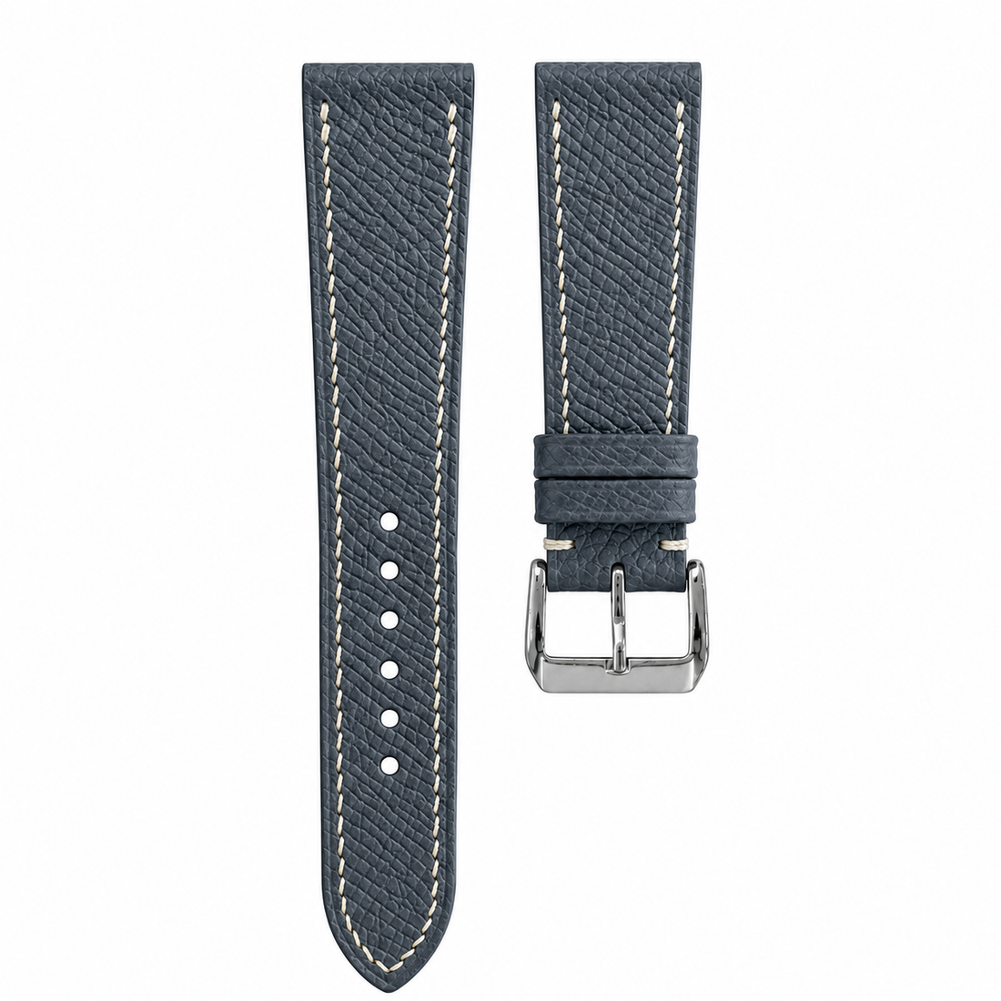 Slate Gray Epsom Leather Watch Strap - Handmade
