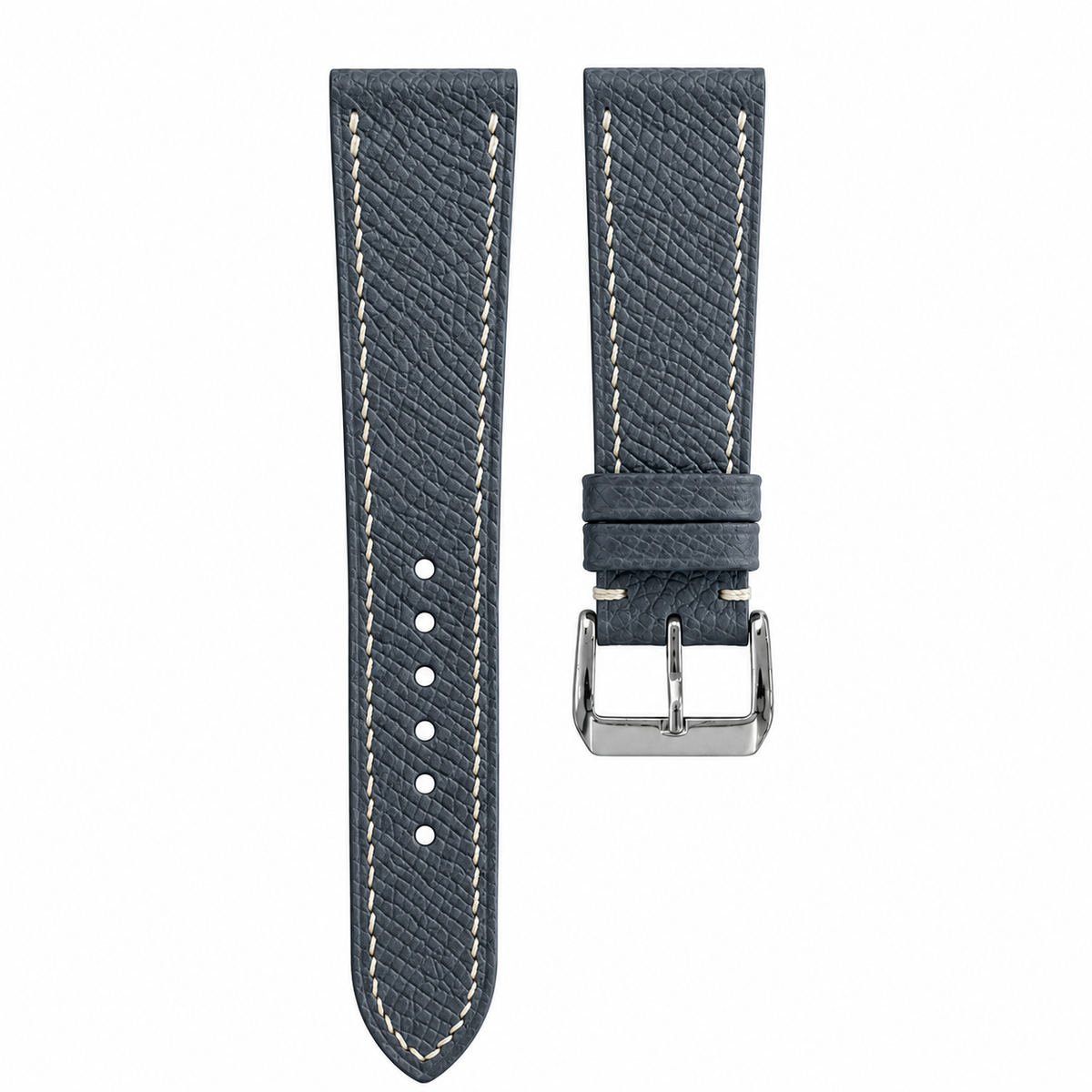 Slate Gray Epsom Leather Watch Strap - Handmade