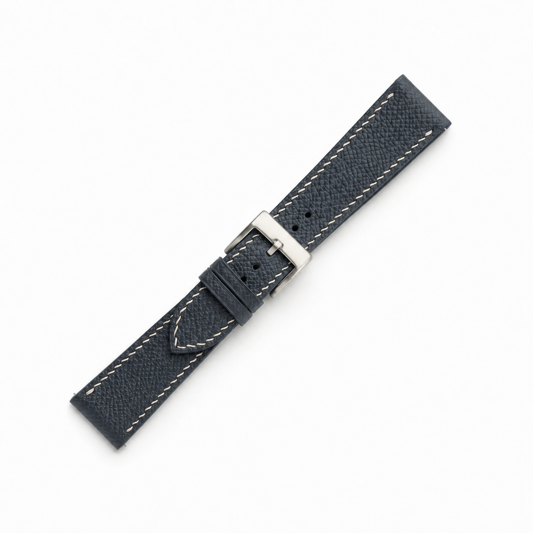 Slate Gray Epsom Leather Watch Strap - Handmade