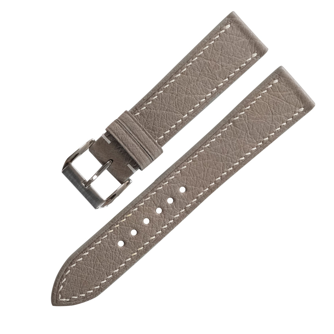 Taupe Ostrich Leather Watch Strap - Handmade