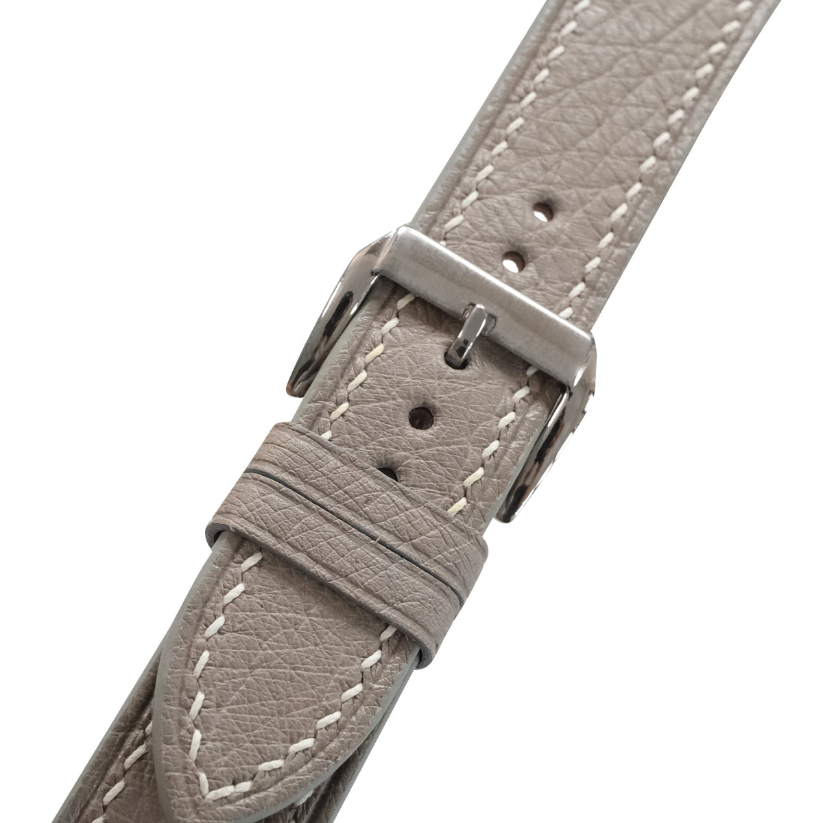 Taupe Ostrich Leather Watch Strap - Handmade